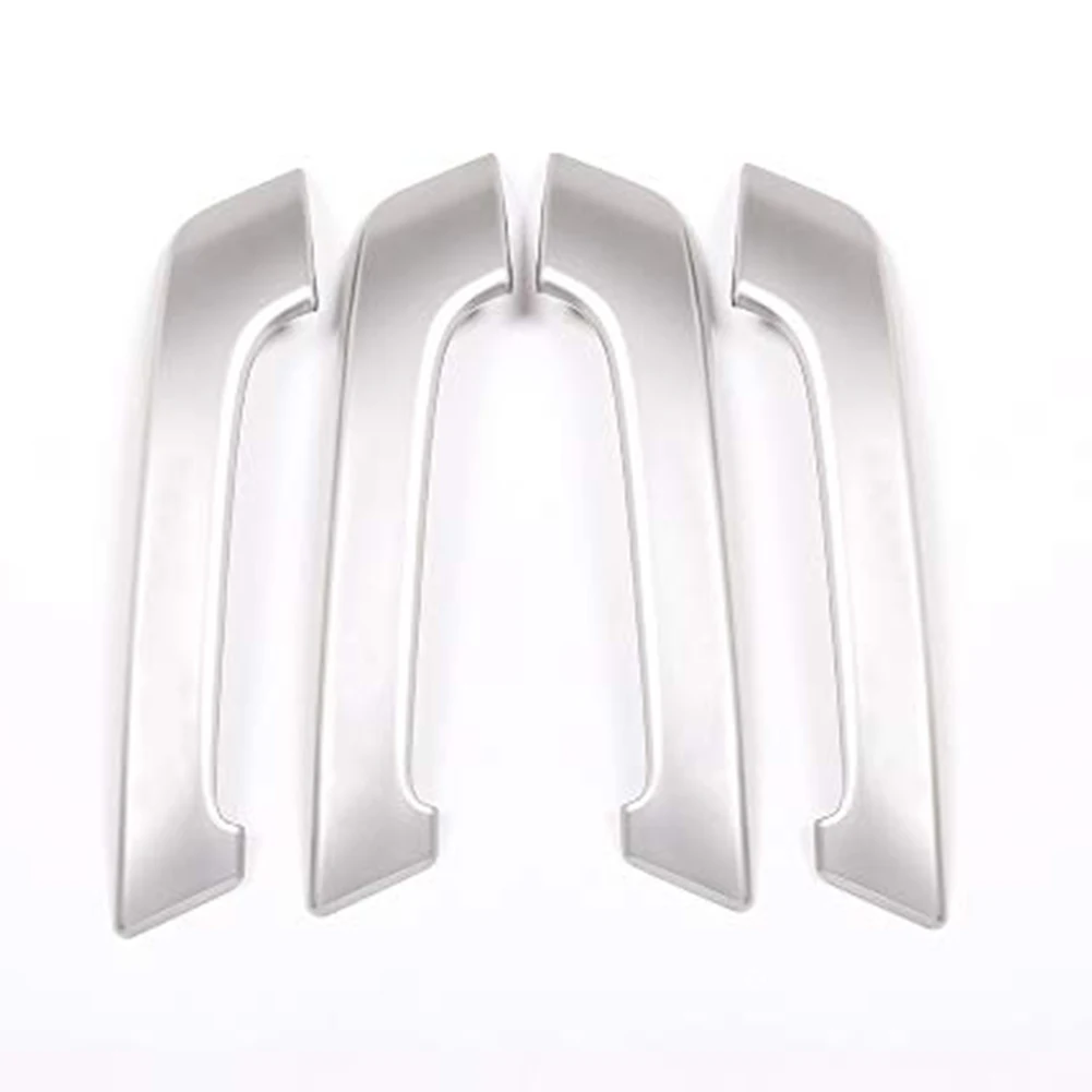 لتويوتا لاند كروزر برادو 2010 2018 مقبض الباب الداخلي تقليم فضي اللون 4 قطعة مادة ABS حماية من الخدش #6