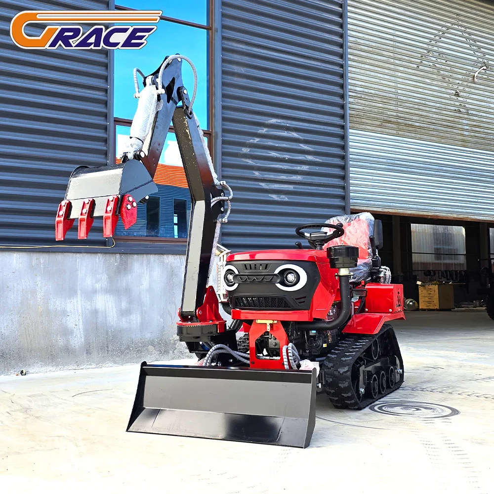 Aangepaste Diesel Mini Cultivator Multifunctionele Crawler Roterende Cultivator Tractor te koop