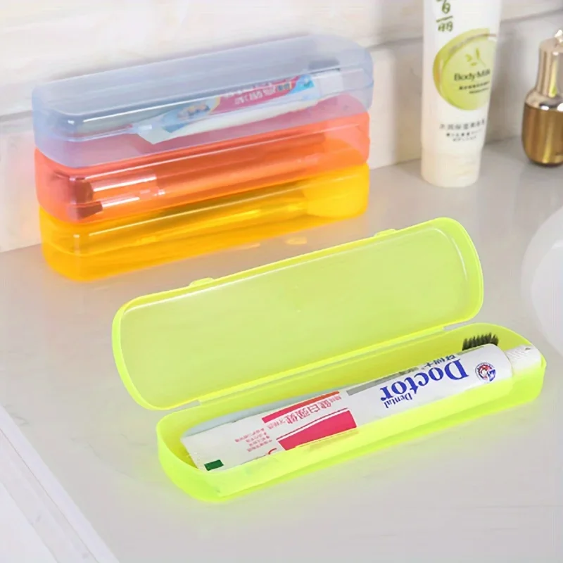 Travel Portable Toothbrush Toothpaste Storage Box Candy Color Toiletries Storage Box Outdoor Travel Supplies reis accessoires