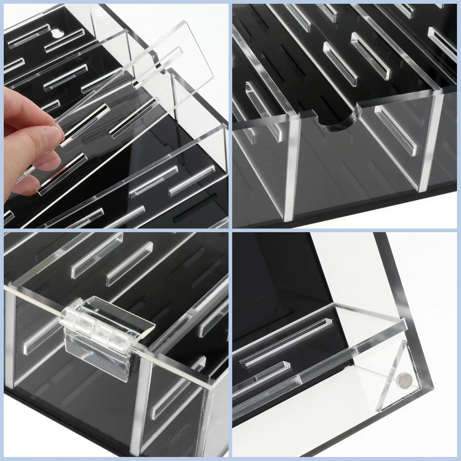 5 Tier Acrylic Display Case Transparent Protective Showcase for Small Dolls Diecast Cars Model Tank Knickknack Holder