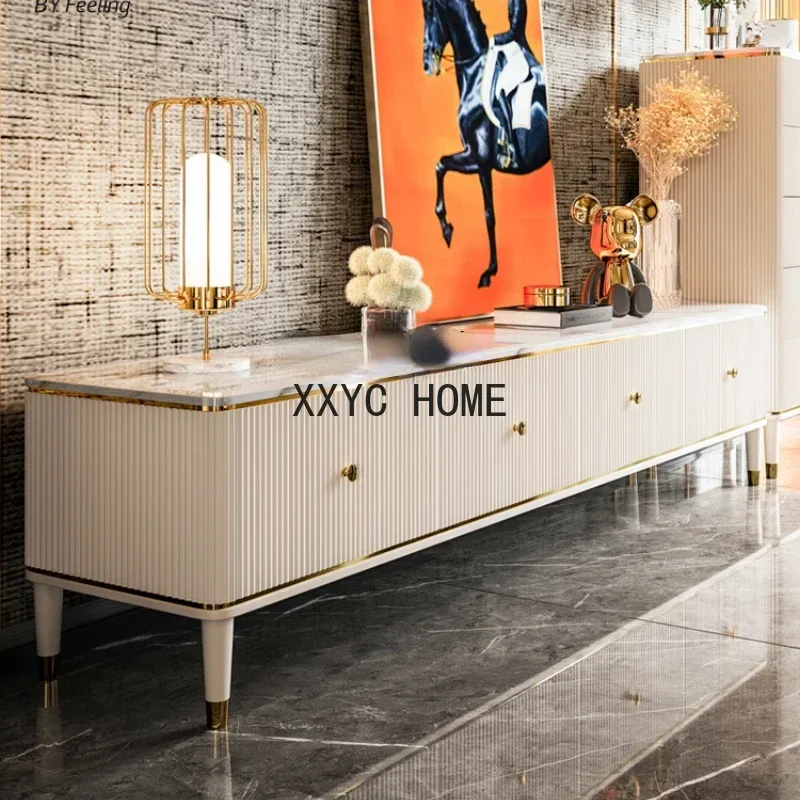 

Combination Solid Wood Small Apartment Living Room TV Stand Simple Post-Modern Coffee Table Floor Cabinet