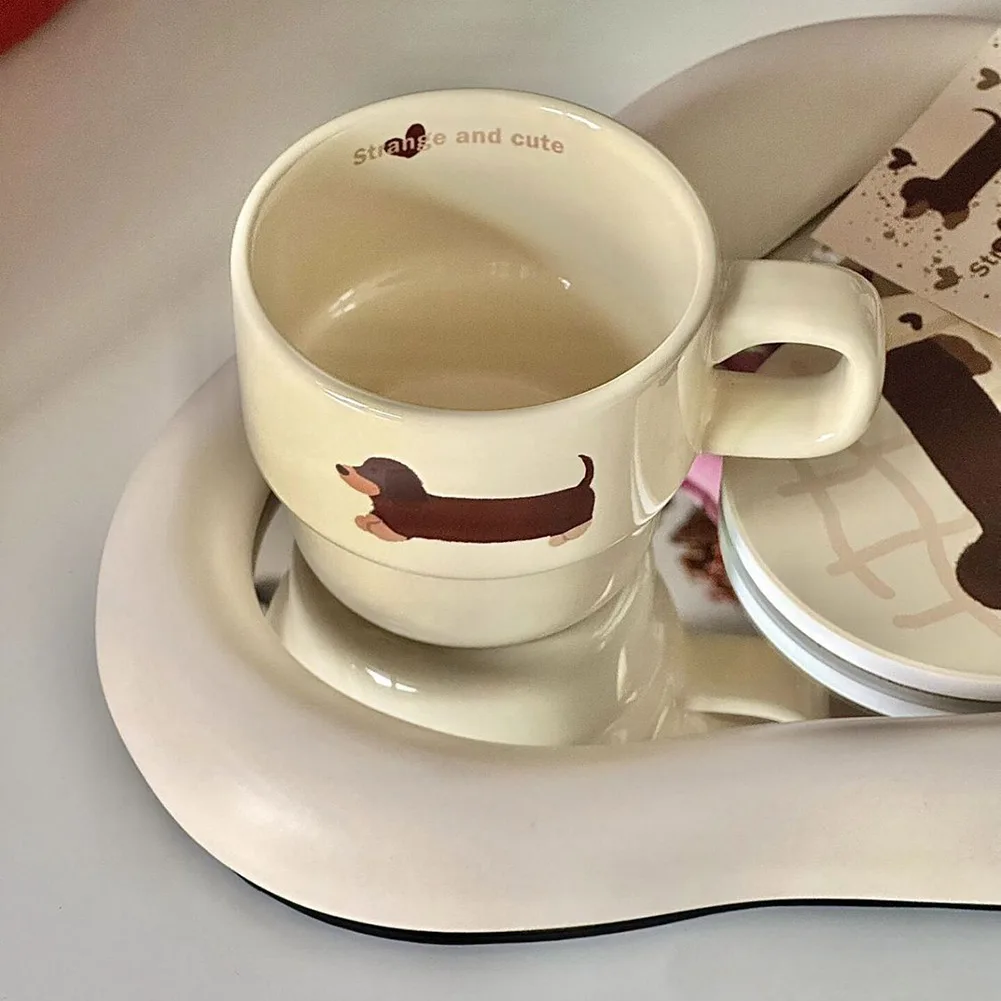 Tazza in ceramica 3D Cartoon Bassotto Tazza per cani Divertente carino Salsiccia Cane Tazza da caffè Tazza da tè alla moda Grande idea regalo