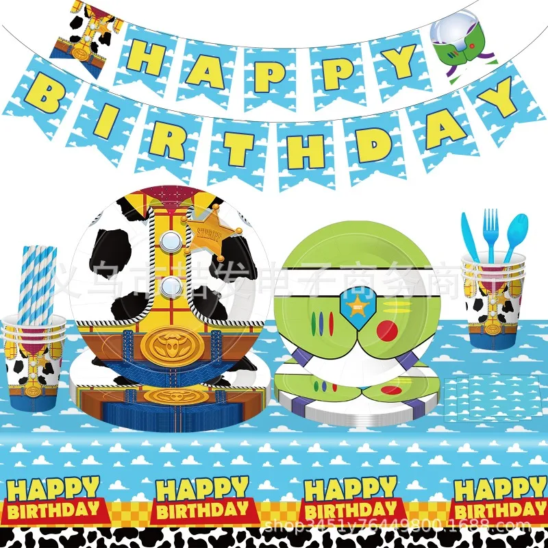 

Одноразовая посуда для вечеринки в стиле «История игрушек» от Disney: стаканы «Голубое небо и белые облака» для украшения дня рождения и вечеринок