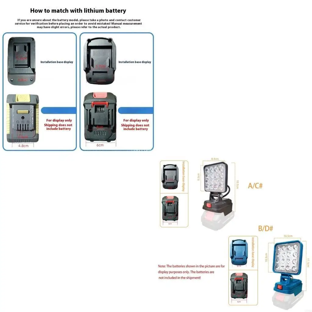 

Foldable Work Light Lithiums batteries Lighting USB Charging For Mobile Devices