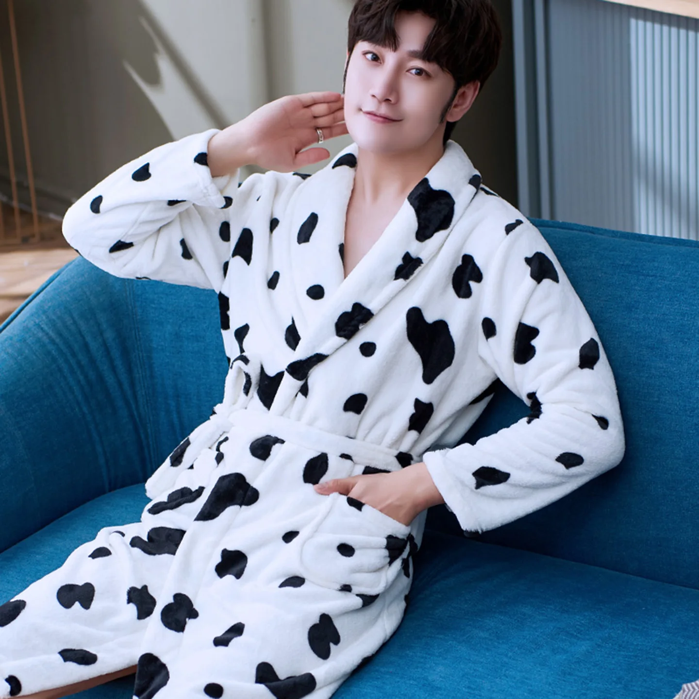 H velvet-nightgown wm spot-men