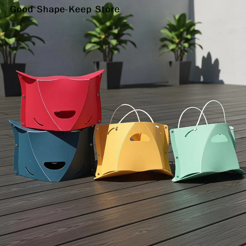 dailyPlastic Portable Folding Stool Lightweight Compact Collapsible Seat for Camping Travel Picnic Public Transport Queuing Use