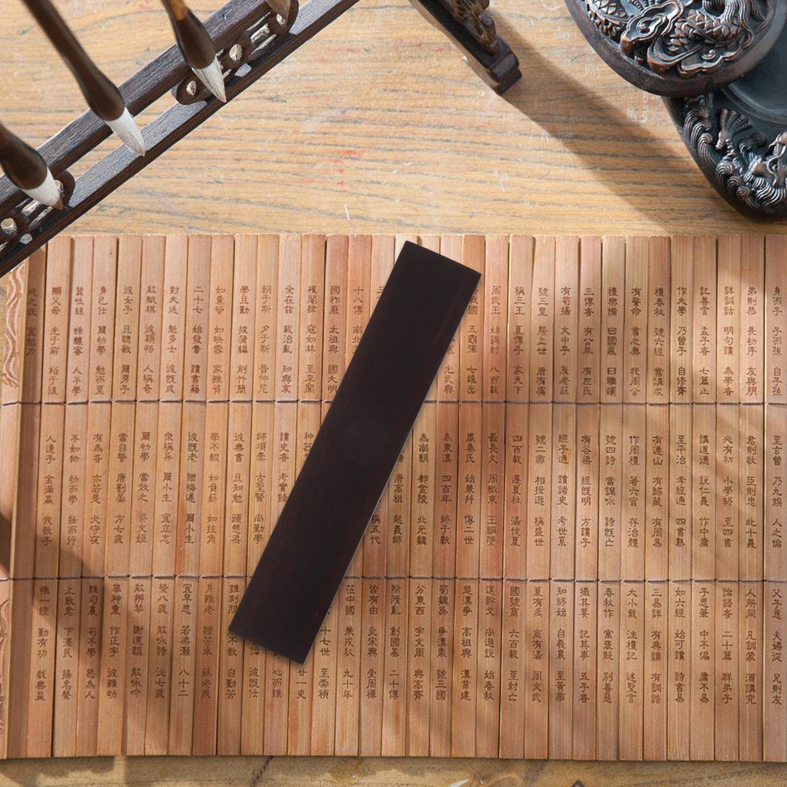 

1 Pair Wooden Calligraphy Paperweight Rustic Rosewood Flat Ruler For Writing Painting Drawing Practice Tool Chinese Art Supplies