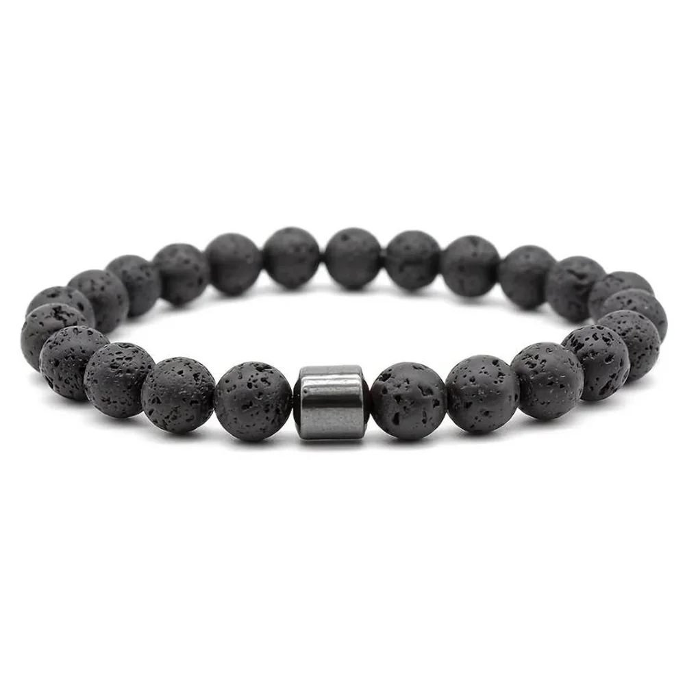 Herrenarmbänder verjüngt Ihren Geist mit einem magnetischen Tigerauge-Lava-Karte, schimmerndem Malachit-Stein-Armband für Männer und Frauen – Detail 2