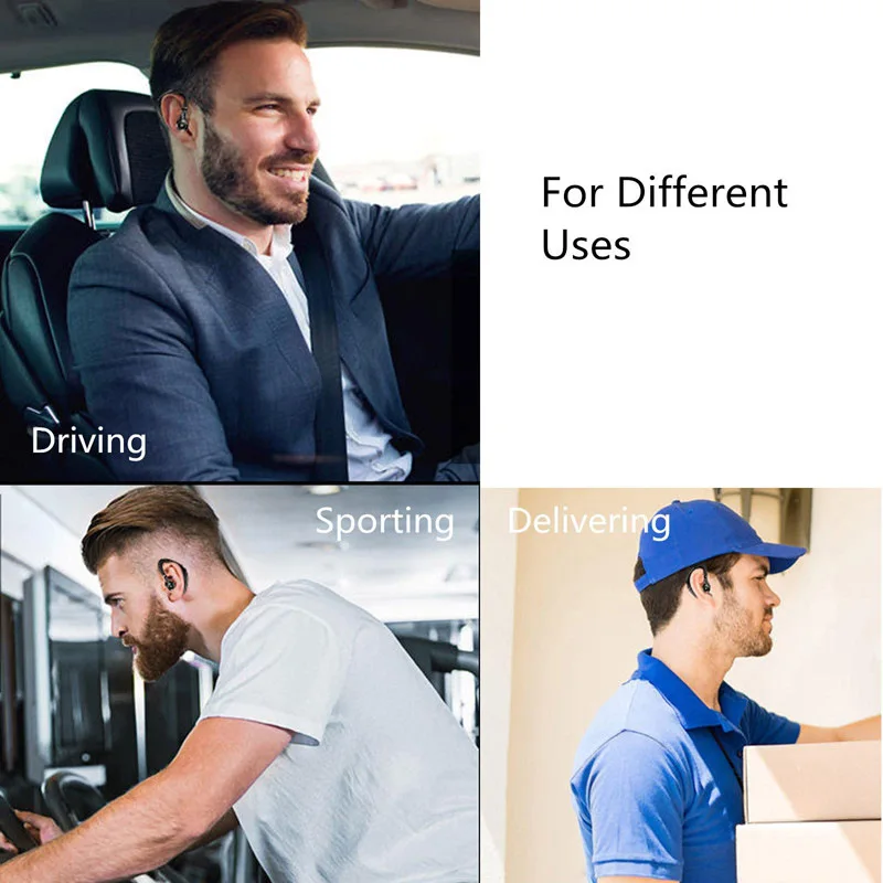 سماعات لاسلكية مع ميكروفون لجميع الهواتف الذكية ، سماعات رأس رياضية بدون استخدام اليدين مع اتصال بلوتوث وميكروفون