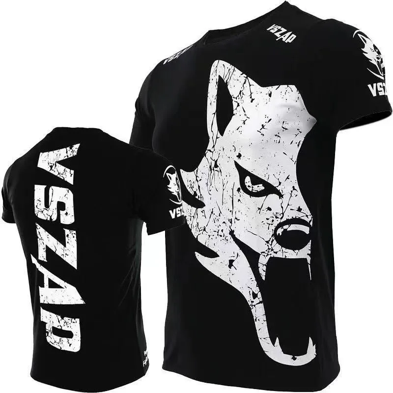 VSZAP Fight T-shirt Men\'s Short Sleeve Training Jiu-jitsu Running UFC Thai Boxing MMA Fitness Fighting Casual Wear Venom