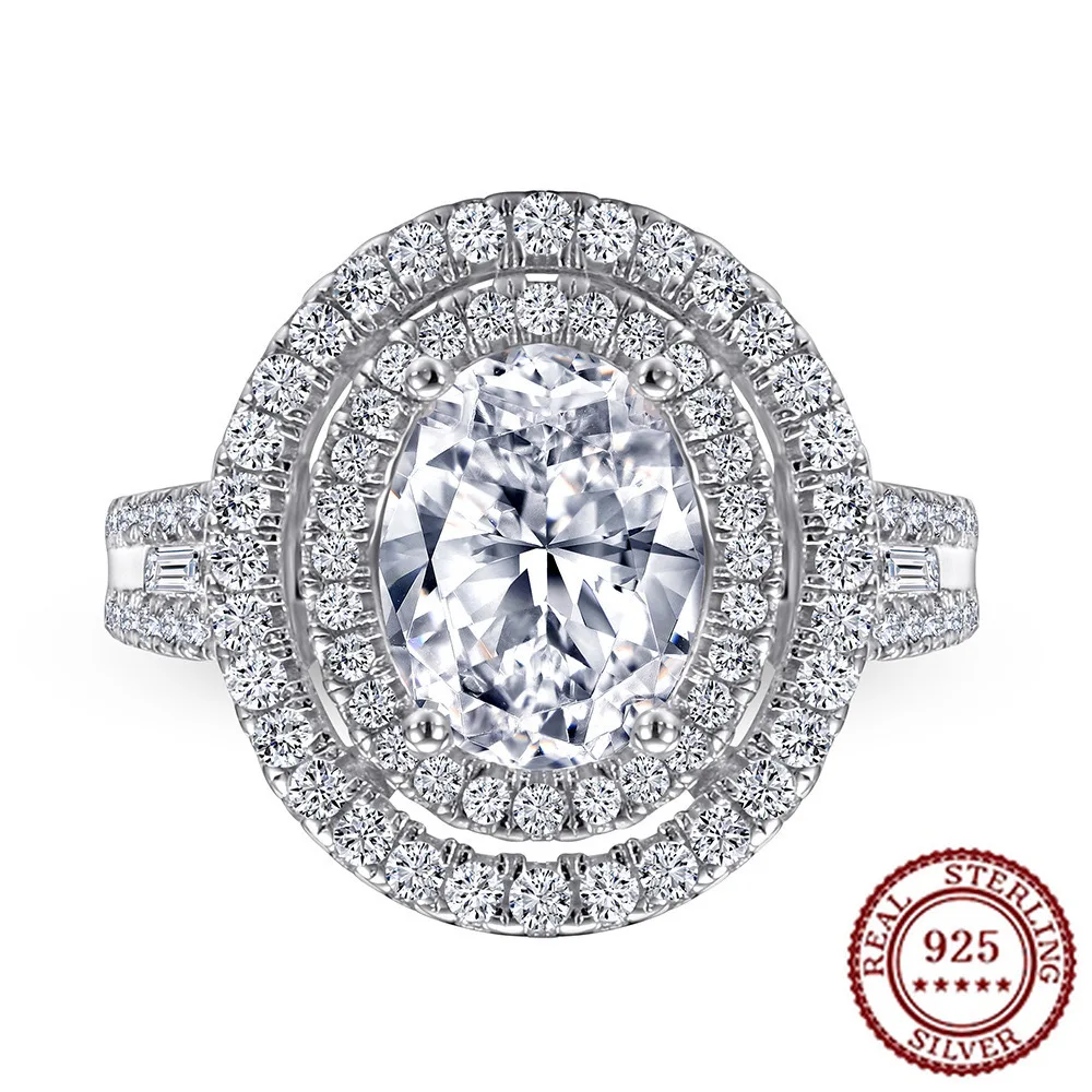 

Новая тенденция 2025, стерлинговое серебро 925 пробы, классическое темпераментное атмосферное модное кольцо, инкрустированное камнем, женское кольцо, ювелирные изделия