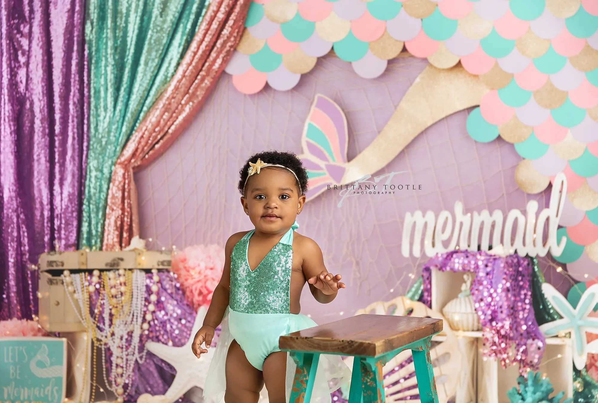 Under The Sea Fantasy World Purple Mermaid Photography Backdrop Girl Princess Birthday Cake Smash Background Photo Studio Props