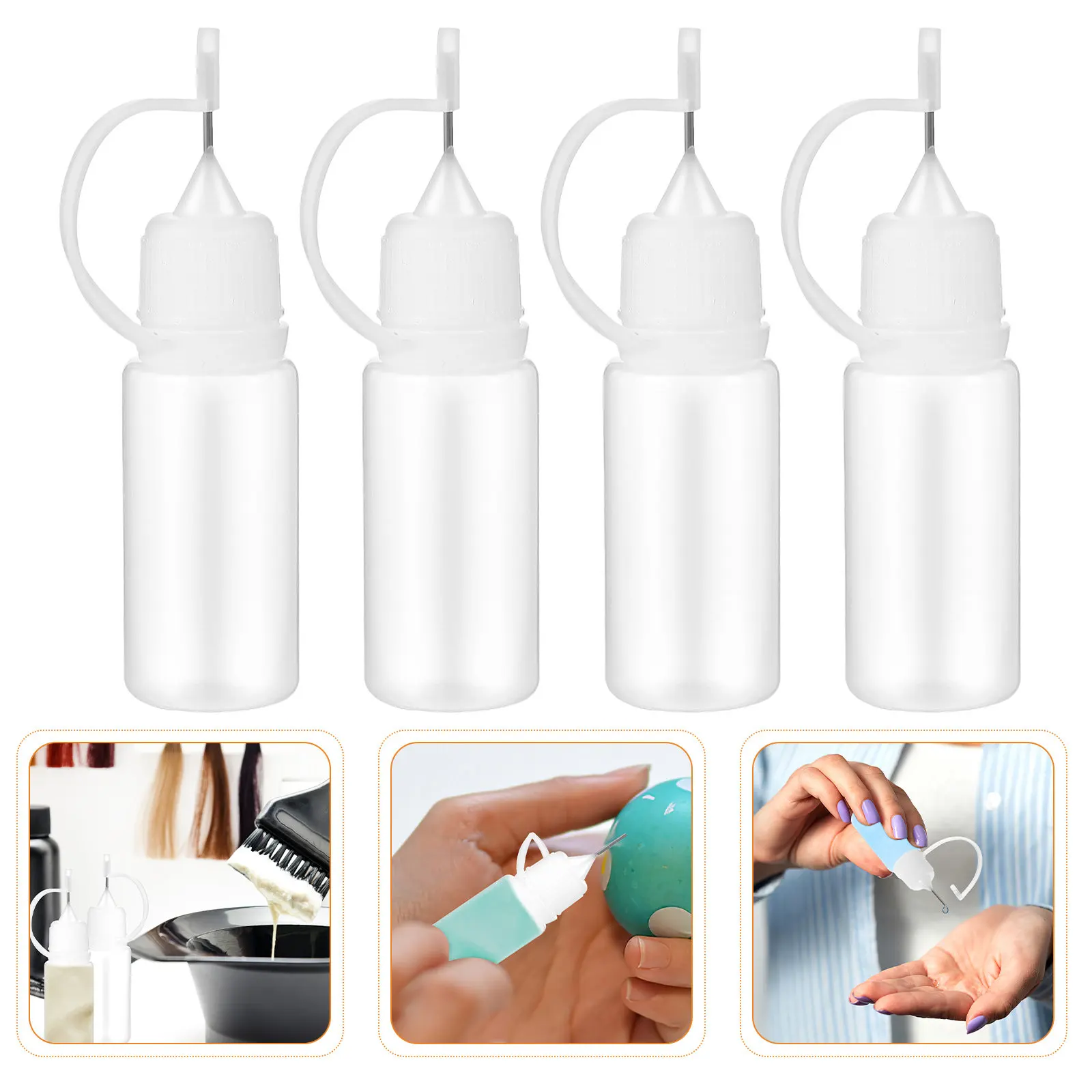 

25 шт. прозрачных пластиковых бутылочек-тюбиков 10 мл с тонким наконечником-аппликатором для точного дозирования жидкости, многоразовые контейнеры для рукоделия и творчества