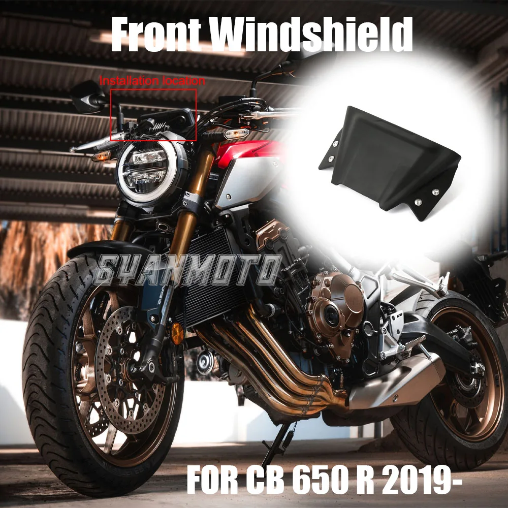 

New For HONDA CB650R CB 650 R CB 650R 2019-2023 Motorcycle Accessories Windshield Windscreen Screen Protector Black Kit