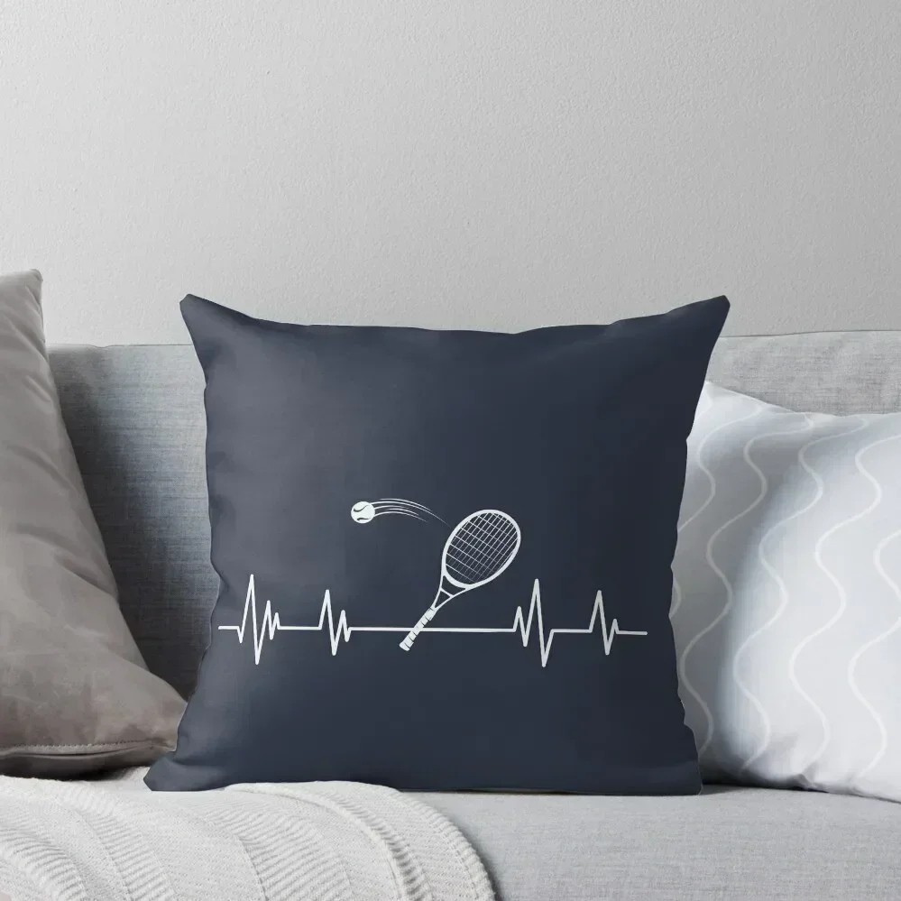 

Tennis Heartbeat, tennis lover Heartbeat tennis ball Throw Pillow home decor items Pillowcase pillow