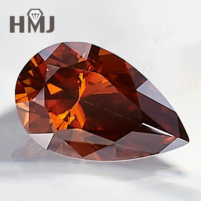 Brilliant Pear Cut Garnet Moissanite Stone VVS1 Lab Created Diamond GRA Certificate Charms Diy Jewelry Rings Earrings Making