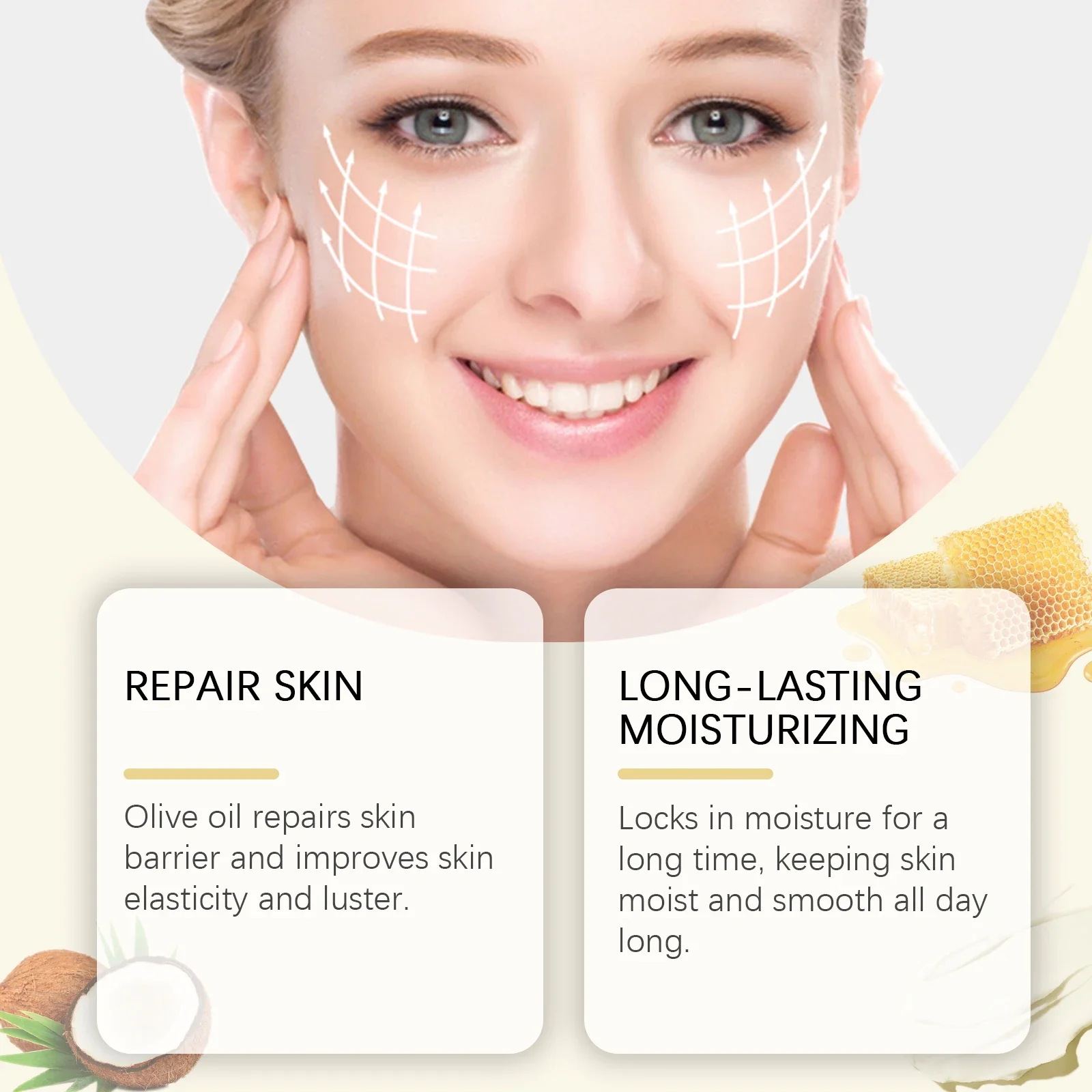 West Month Tallow Honey Moisturizer, feuchtigkeitsspendende, feuchtigkeitsspendende, feuchtigkeitsspendende, hautweichende, beruhigende, trockene Feuchtigkeitscreme