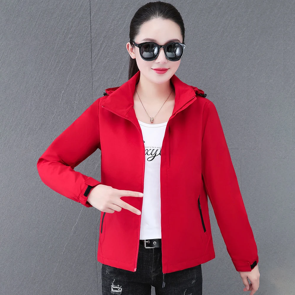 

High-End Charge Clothes Women's Detachable Hooded Trenchcoat Autumn New Windproof Waterproof Outdoor Mountaineering Clothing