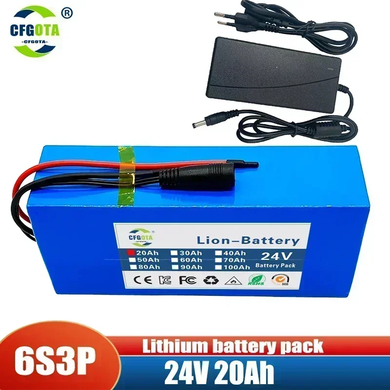 

6s3p 24V 20Ah 18650 Battery Lithium Battery 25.2v 20000mAh Electric Bicycle Moped /Electric/Li ion Battery Pack with charger