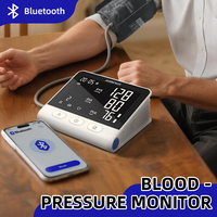 Bluetooth Arm Blood Pressure Monitor Rechargeable Digital Tensiometer with Voice Broadcast Medical Tonometer Sphygmomanometer