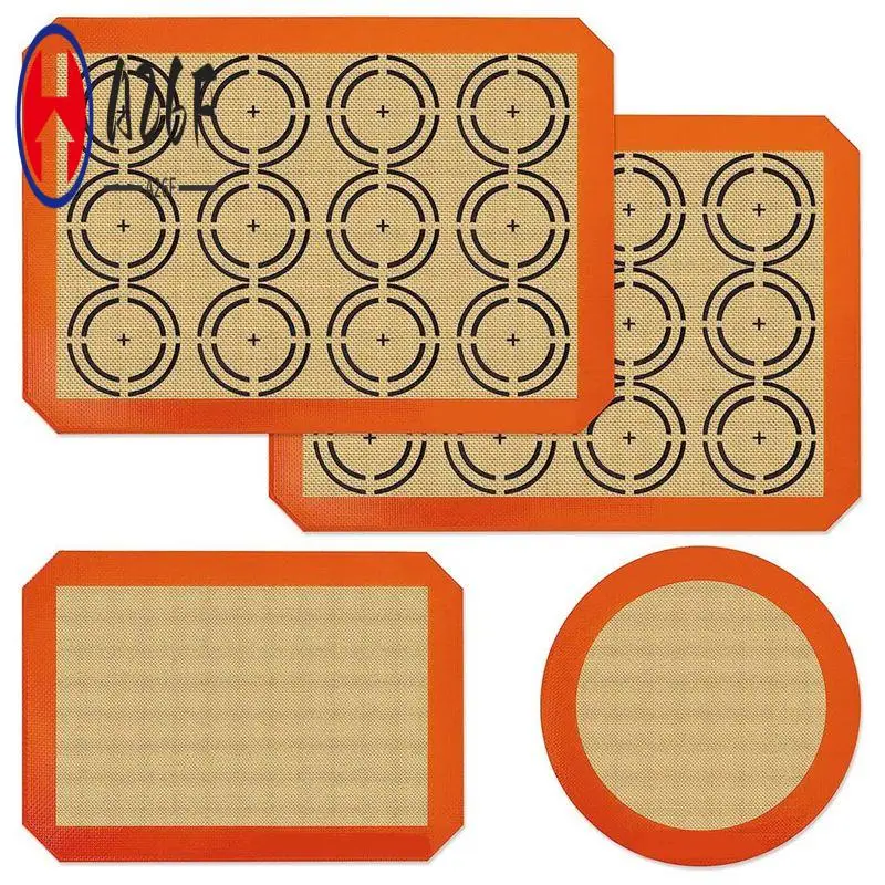 A26F-Silicone Baking Mat Sheets Set Silicone Macaron Baking Mat For Oven, Macarons, Cookies, Pizza