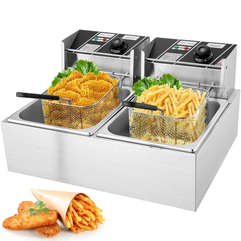 Wholesale Supplier Table Large Commercial 12L Potato Restaurant Stainless Steel Toast Professional Electric Open Deep Fryer