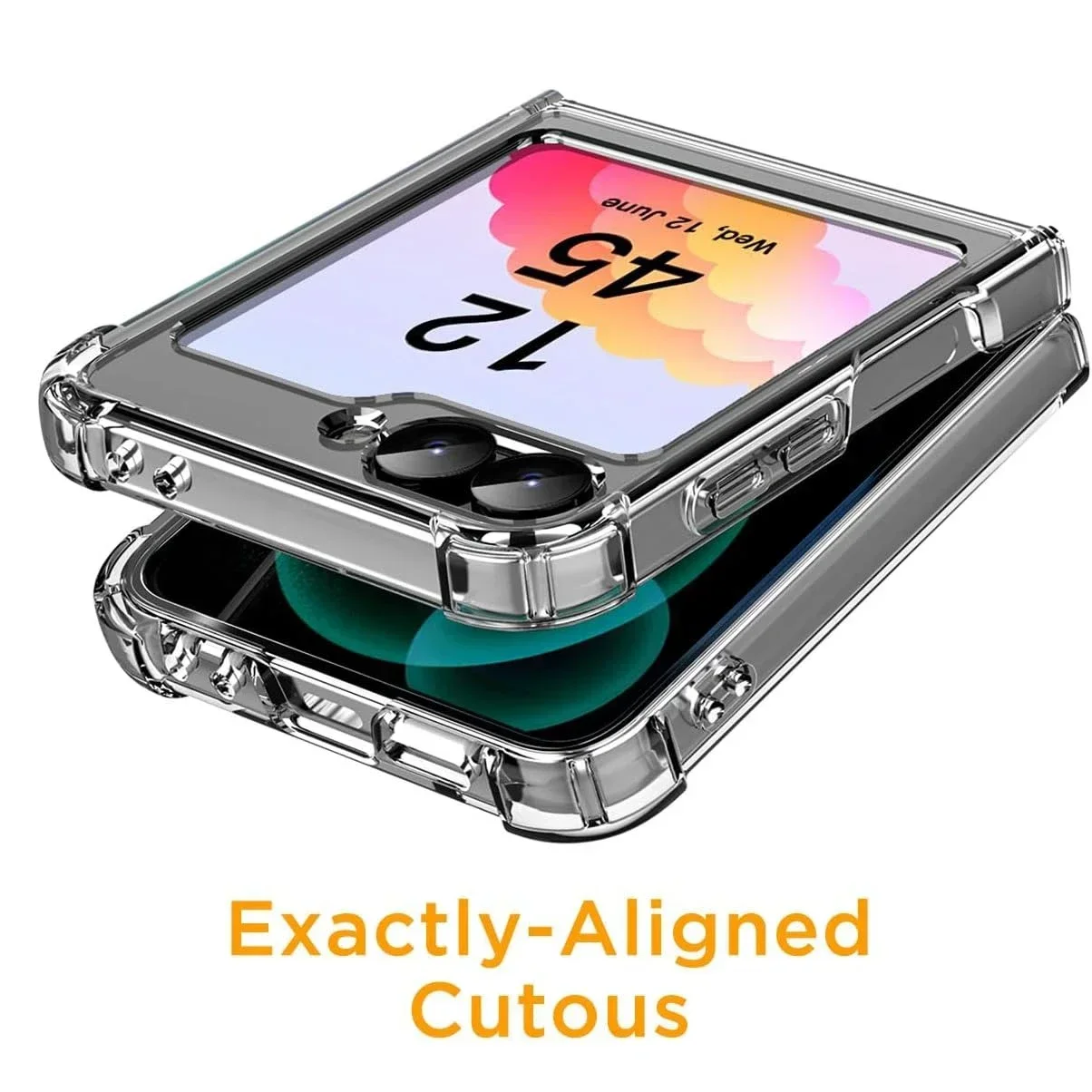 Handyhülle für Samsung Galaxy Z Flip 8 7 FE 6 5 4 Flip6 Flip5 Flip4 Klar Transparent Acryl Hartplastik Rückseite TPU Schutzhülle – Detail 4