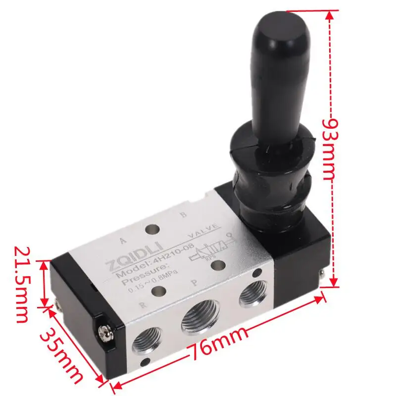 4H210-08 5/2 Way Hand Lever Operated Control Pneumatic Manual Valve w Muffler and Quick Fitting Select image 2
