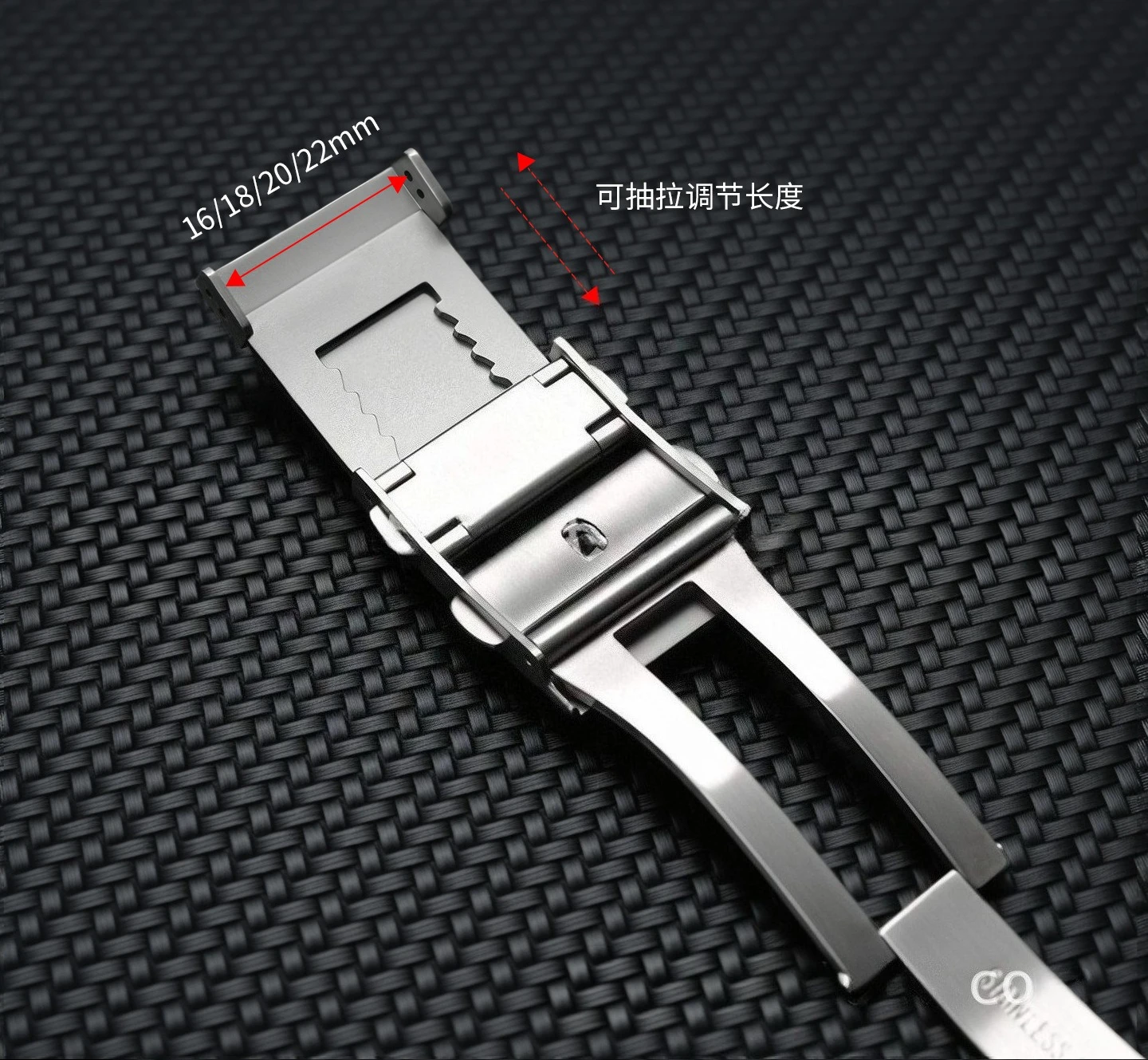 Adjustable Folding Watch Buckle Extendable Clasps Luxury 316L Solid Stainless Steel Watch Buckle 18/20/22mm Premium Metal Button