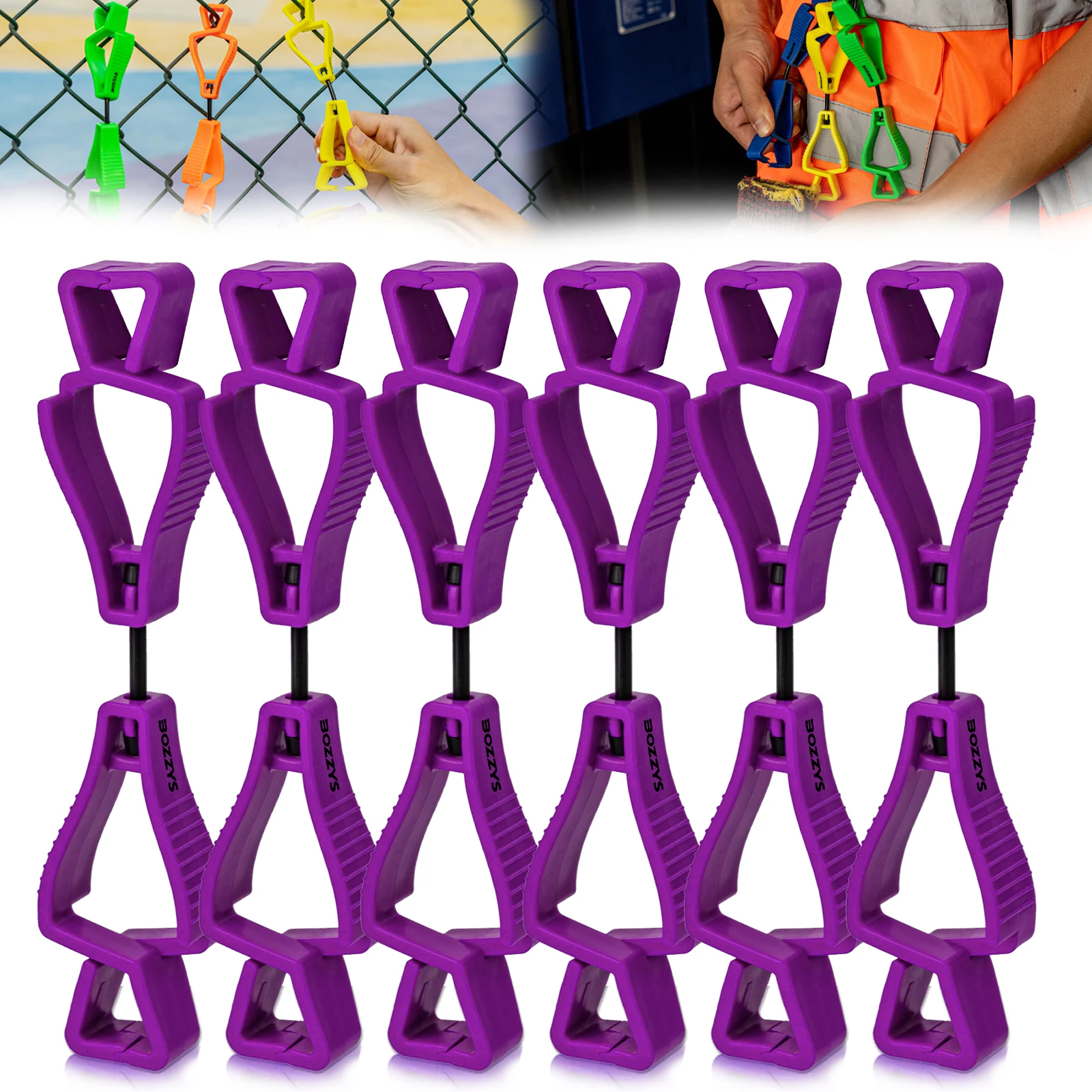 

BOZZYS Industrial Glove Clips for Work Glove Holders, Secure Anti-Drop Clamps for Construction Safety Gloves Helmets Tools