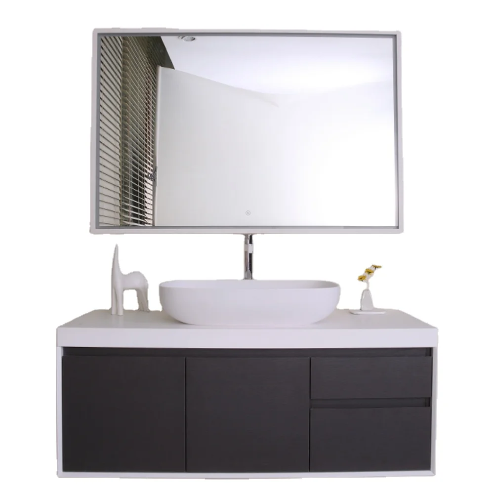 

Factory Wholesale Wall Mounted Solid Wood Bathroom Vanity Fashion Modern Bathroom Cabinet