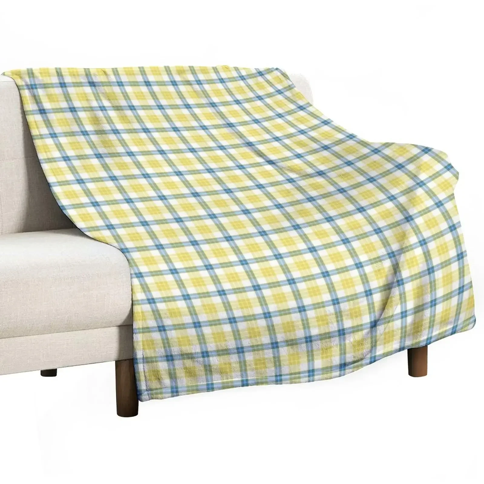 

McGrath Tartan Blue and Yellow Irish Plaid Throw Blanket Decoratives Moving Soft Beds decorative Blankets