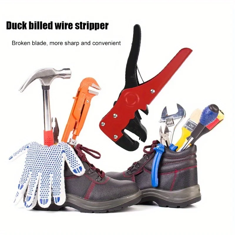 Plastic Steel Portable Multifunctional Duckbill Wire Strippers, Reset Spring Cable Crimper Convenient Cutters Practical Tooll