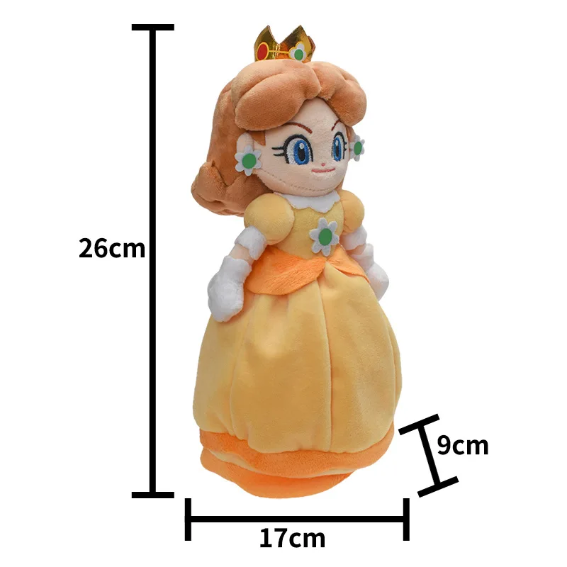 Super Marios Bros Anime Figures Daisy Rosalina Peach Princess Plushes Dolls Cartoon Stuffed Animal Kawaii Model Kids Toys Gifts