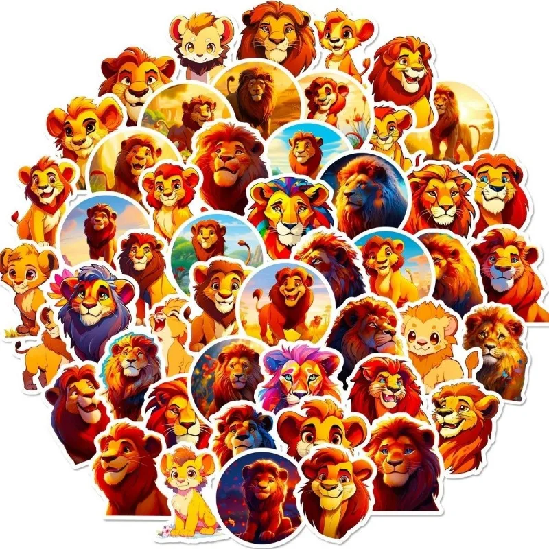 50 adesivi Il Re Leone Animazione dei cartoni animati Materiali portatili carini e creativi Decorazione della cassa del telefono Adesivo fai da te impermeabile