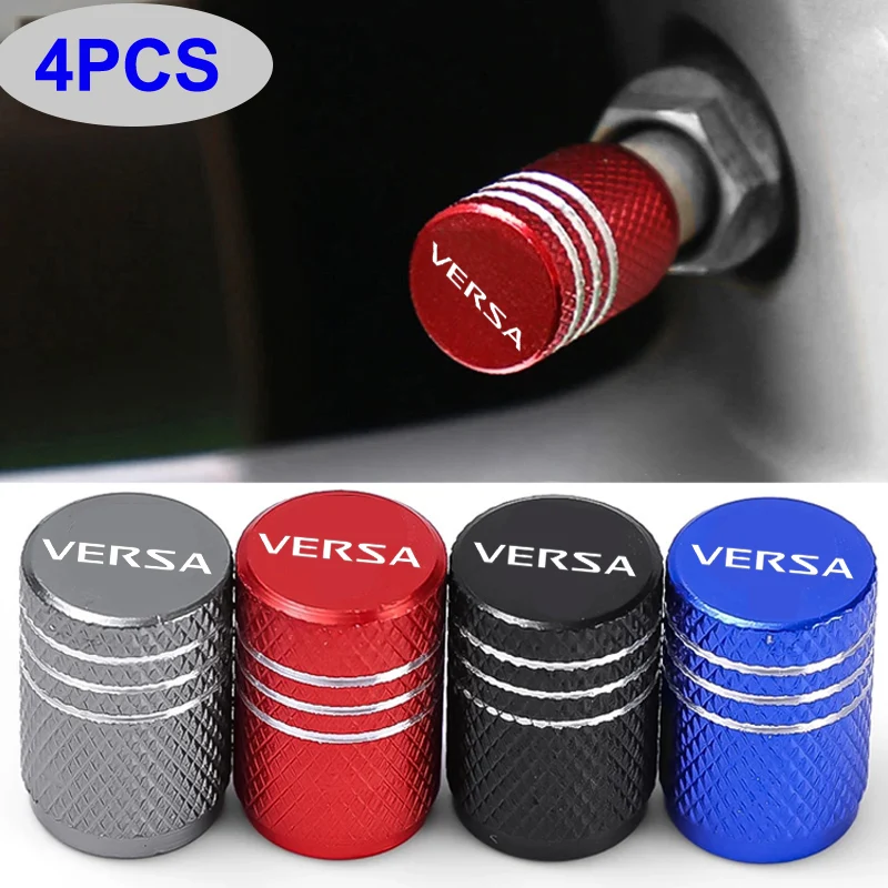 4pcs Car Accessories Wheel Stem Caps Tyre Rim Air Port Cover Tire Valve Covers for Nissan Versa Logo 2024 2023 2022 Styling