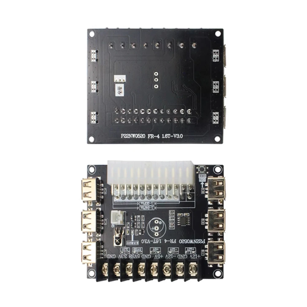 

24-контактная плата распределения питания ATX с функцией инфракрасного тестера, тактильным переключателем и ресурсом 550000 циклов, адаптер распределения питания