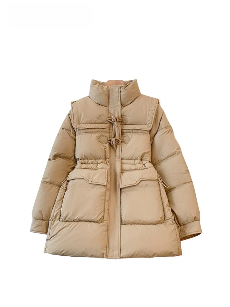 

Уникальный пуховый хлопковый джет больших размеров, женская свободная осенняя верхняя одежда, утягивающая корейская одежда для похудения, весна