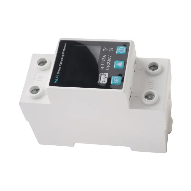 B17B New 1P 1-63A Tuya Wifi Smart Circuit Breaker LED Display Switch With Power Metering Smart Life Control Via Alexa Home