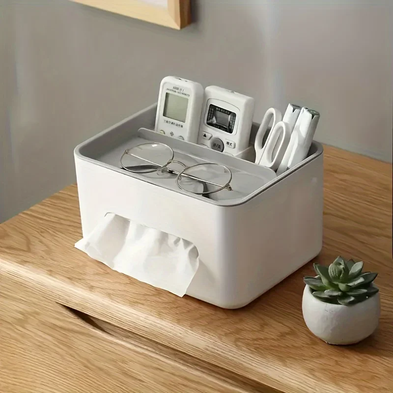 Big Thickened Desktop Storage Box Tissue Box Paper Drawer Organizer Remote Control Phone Holder for Desk Stationery Organizer