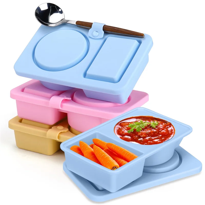 BYBS-Small Mini Food Snack Boxs Container 2/Tow/Double Compartment Suitable For Kitchen Food/Seasoning Storage
