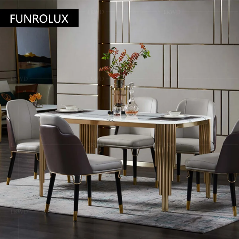 

Modern marble dining tables Nordic small apartment home rectangular post-modern dining table