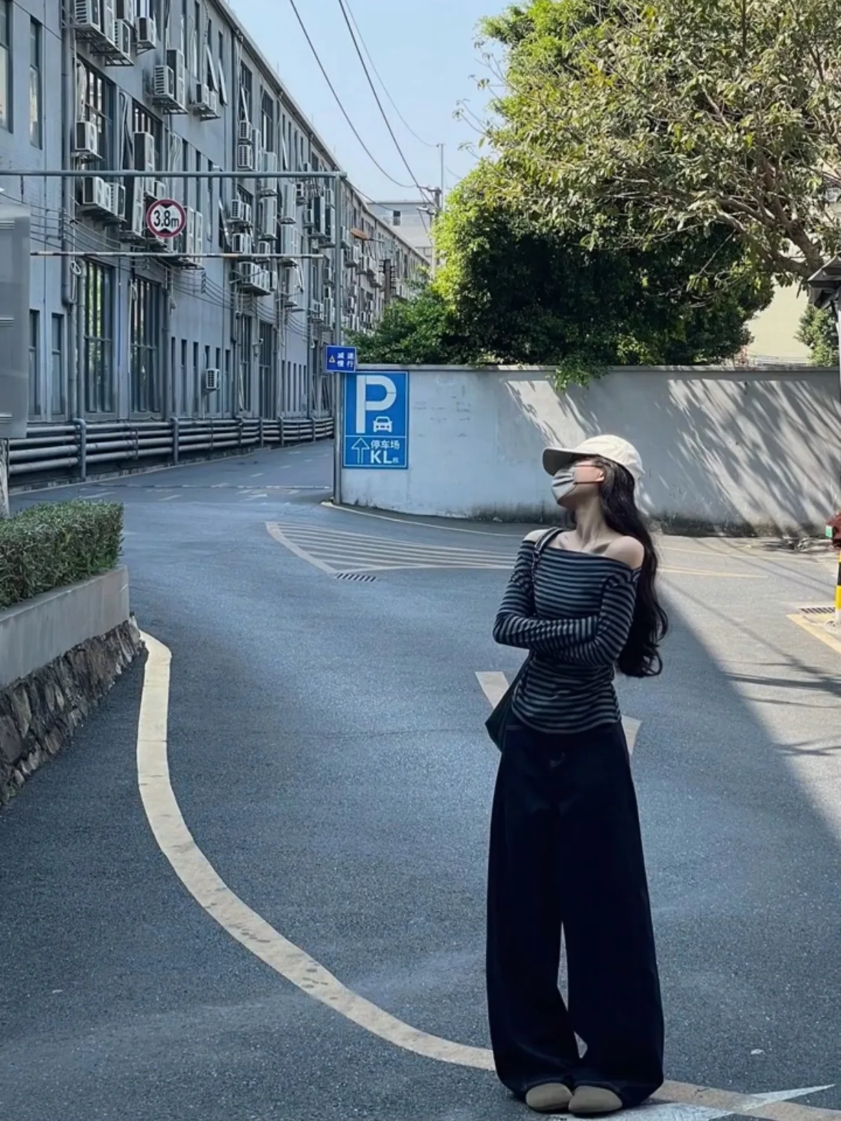 تي شيرت بأكمام طويلة جودة المرأة الخريف فانوس كم مضلع حافة واسعة شريط الحد الأدنى Citywalk الشباب طالب رقيقة #6