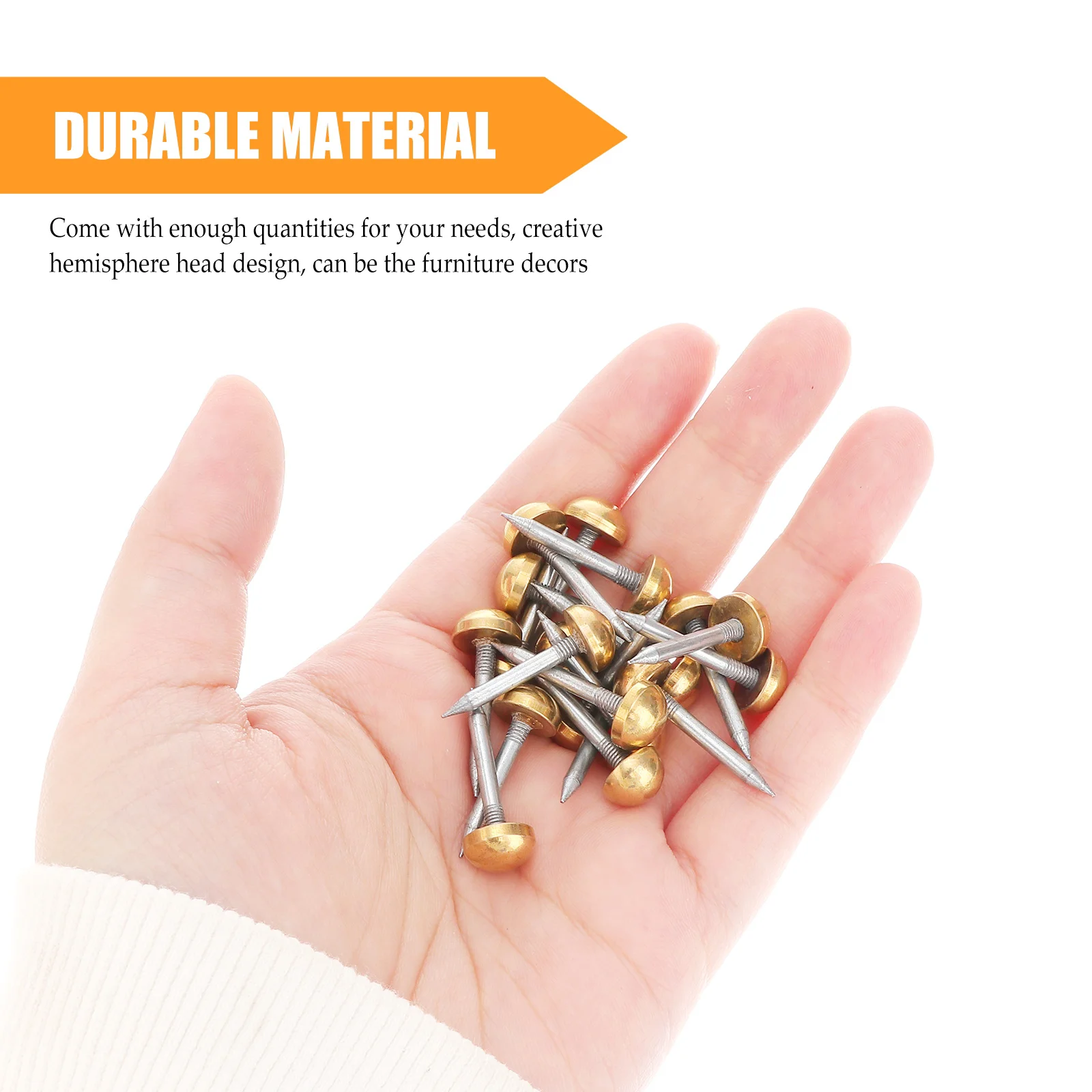 20 Pcs Hemispherical Decorative Nails Tacks Furniture Brass Repair Copper Weatherstrip Upholstery