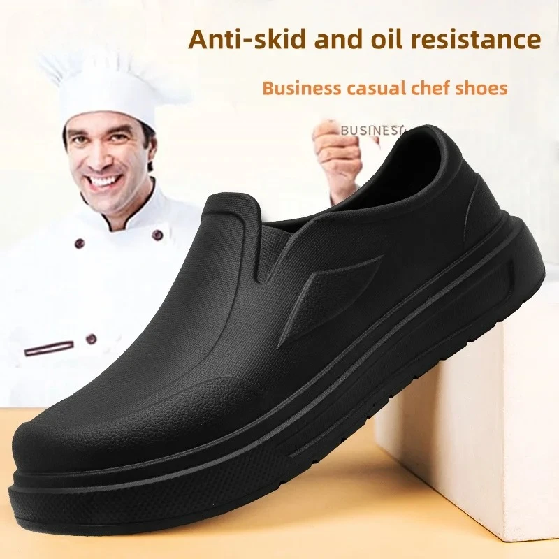 Chef-Schuhe für alle Jahreszeiten, neue rutschfeste, ölbeständige EVA-Schuhe für Herren in Übergröße, modische, bequeme Regenstiefel mit weicher Sohle