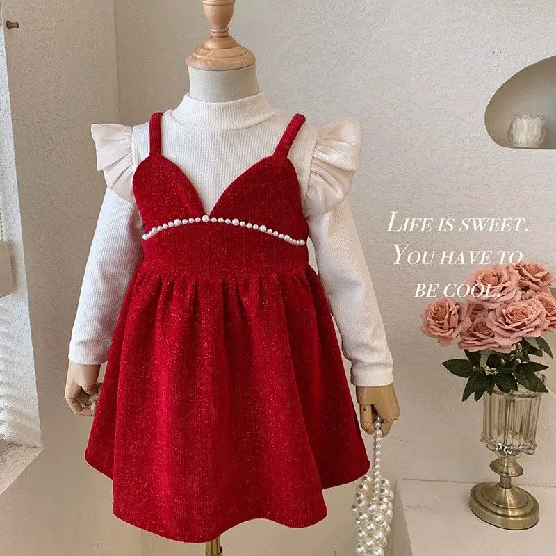 Spring and Autumn Girls' Long Sleeve Dress New Style Baby Princess Dress Children's Fashionable Sweet Dress