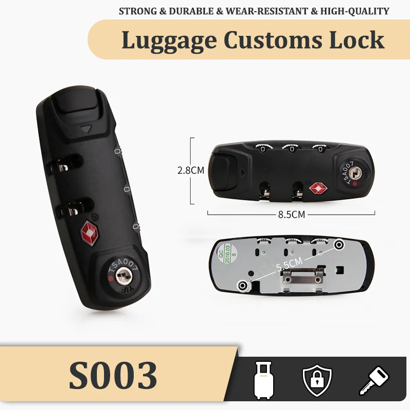 

Suitable For S003 Original Baggage Customs Lock Luggage Accessories Combination Lock Simple Portability Anti-theft Security