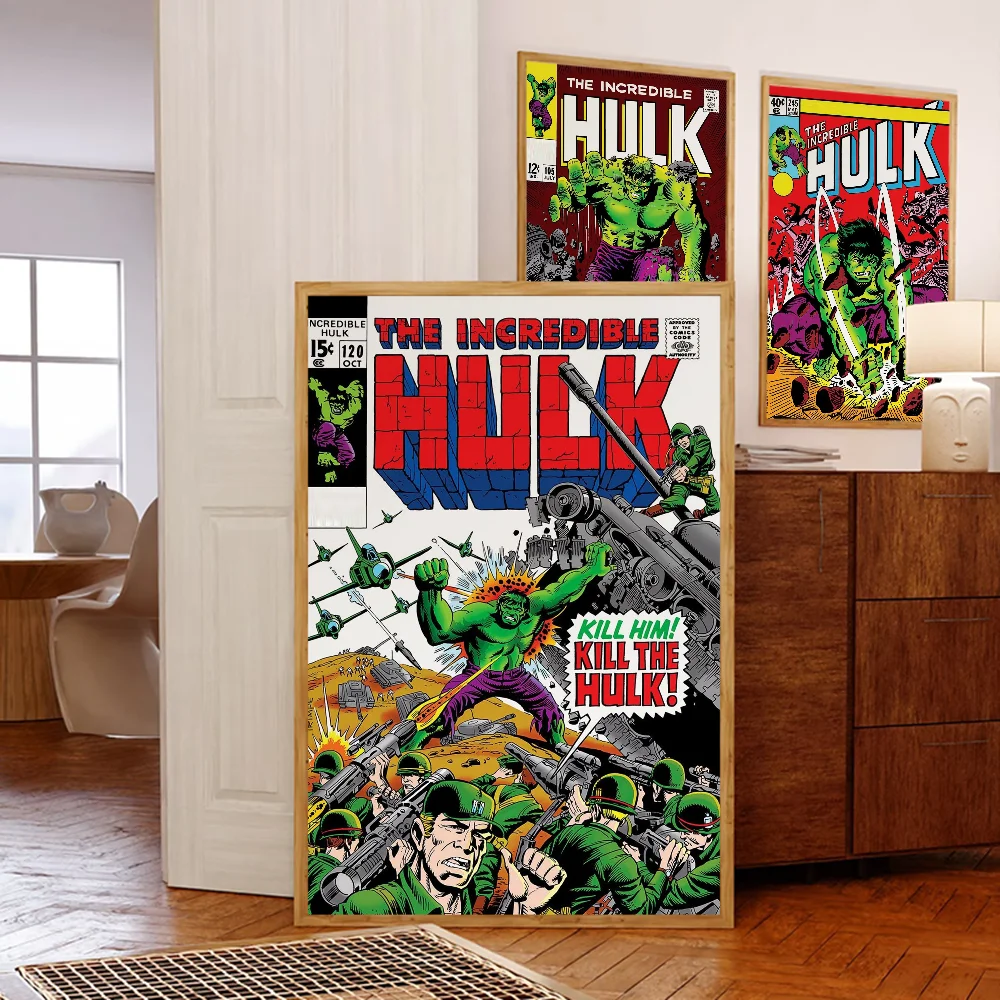 خارقة HULK ريترو كاريكاتير المشارك لزجة جدار الفن الطباعة غرفة المعيشة المنزلي غرفة نوم بار ديكور جمالي
