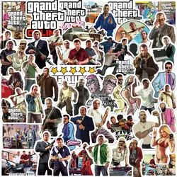 50PCS GTA Game Stickers Kids Graffiti Decor Scrapbook Luggage Laptop Guitar Skateboard Waterproof Classic Gift Toy Decal