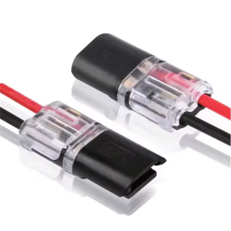 24/46Pcs Quick Splice Wire Connector 2 Pin 2 Way No Stripping Terminal AWG 18-22 for Lighting Car Home Automation